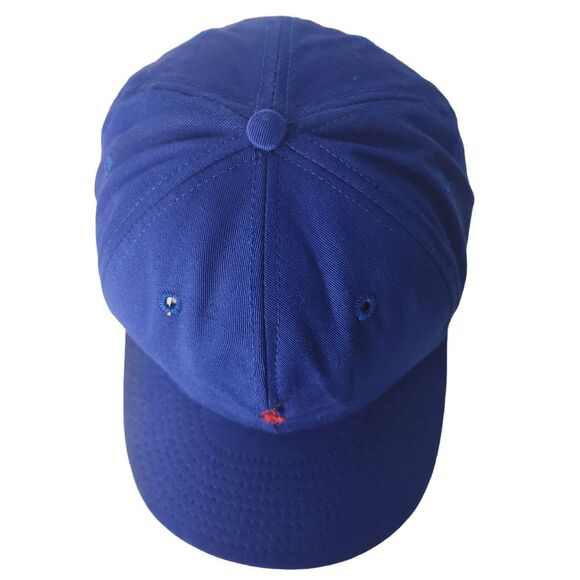 VTG Polo Ralph Lauren Cap Hat Blue Red Made In USA Flat Brim Snapback 90's NEW - Picture 4 of 7